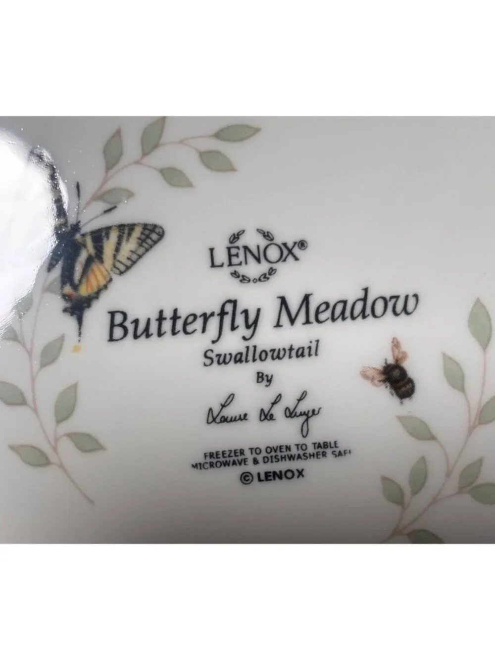 Lenox Butterfly Meadow 4-Piece Dinner Plate Set Floral & Butterfly Design VTG 06